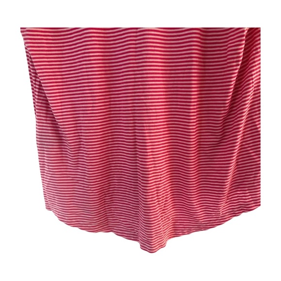 Ralph Lauren Striped V-Neck T-Shirt Red White XL Short Sleeve Logo Tee - Picture 7 of 8